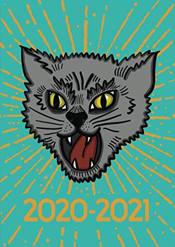 2020-2021 A4 Week to View Academic Planner | Angry Cat: Mid Year Diary from August 2020 - July 2021 Academic Planner Organiser for School, Home and Work - Agenda with UK Dates