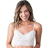 Modern Boho Long Line Bralette with Lace Wireless Bra