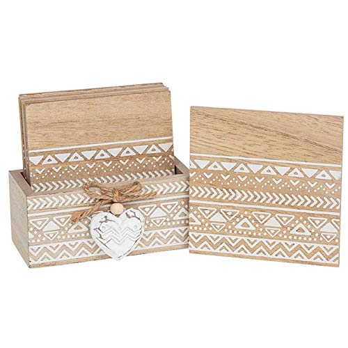 Provence Aztec Collection Set of 6 Square Coasters in Holder