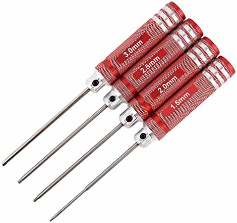 White steel Plating Red 4Pcs Hex Screwdriver Screw Driver Tool Kit Set For RC Car Aircraft Other Toys