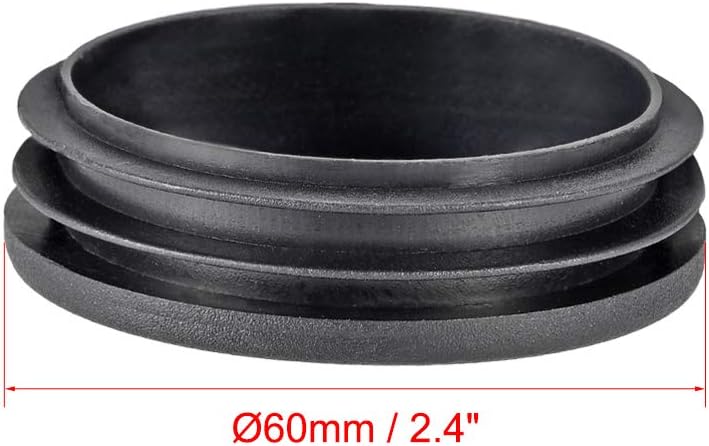 sourcing map 4Pcs 60mm Dia Plastic Tubing Plug Round Post End Caps for Handrail Stair Newel Guardrail Tube Black - Image 3