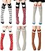 Bestjybt Girls Knee High Socks Cartoon Animal Cat Bear Fox Cotton Thigh High Stockings (Multicolor-A)