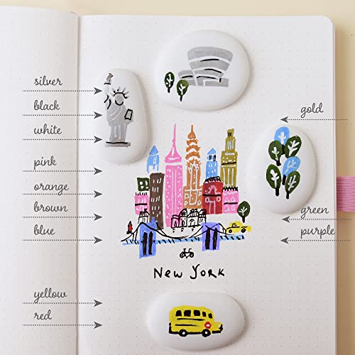 Primrosia 12 Essential Acrylic Paint Pens Extra Fine Tip Markers Set