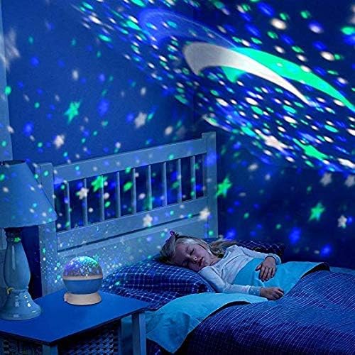 Night Light for Kids Star Projector, FastWin Baby Star Projector Night Lights with 3 Model Romantic Rotating Cosmos Star Sky Moon Projector As Halloween, Christmas, Weddings, Party Gift (Blue)