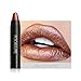 Metallic Lipstick Rose Gold,Molie Metal Matte Lip Crayon Long Lasting Waterproof