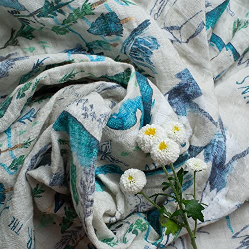 Miaoberry Organic Muslin Baby Boy Swaddle Blanket and Hat Set Newborn