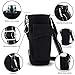 ASHOMO Water Bottle Holder for Walking, 50oz Water Bottle Carrier Pouch Bag with Adjustable Shoulder/Hand Strap 2 Pockets for Biking/Hiking/Travel/Camping, Black