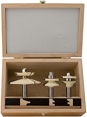 3 Wing Flat Raised Panel Router Bit With Cove &amp; Bead Stile &amp; Rail Cutters - 3 PC Set