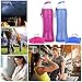 KCOGOO 2 Pack Collapsible Silicone Water Bottle, Couples Leak-Proof Lightweight Portable Cup roll up for Outdoors, Hiking, Camping, Biking, Sports and Traveling Red and Blue 17oz(500ml)