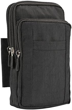 Waterproof Nylon Fabric Purse for Men Bag Phone Case,Vertical Small Crossbody Purse Cell Phone Bag Belt Pouch with Loop/Clip Waist Pouch for iPhone 8 Plus X XS MAX XR 7 Plus Galaxy S8 S9 Plus (Black)
