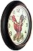 Infinity Instruments 12 inch Country Round Non-Ticking Silent Battery Operated Easy to Read Wall Clock for Living Room, Bedroom, Kitchen, Home Office, Red Rooster