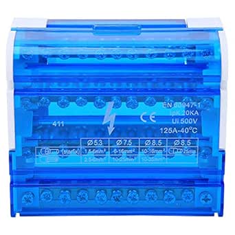 Caja de distribución de bloque de terminales 411 Carril DIN ...