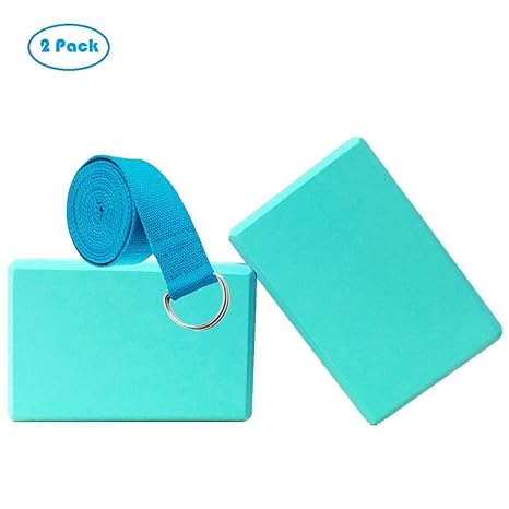 MOREFUN 2 Bloques de Yoga y 1 Yoga-Correa Combo, EVA ...