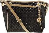 Michael Kors Women's Jet Set Perforated Gather PVC Shoulder Tote - Brown