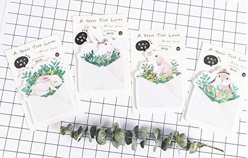 Lingdun Super Sticky Pad Sticky Note Self-stick Note Post-it Note,Cute Cartoon Animals Sticky Kawaii rabbit Notes With Pen Gift for Students Children (Pack of 4)