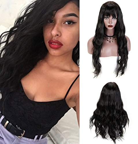 SHANGKE Long Wigs Wavy Curly Women's Synthetic Natural Curly Wig Loose Wave Wigs Heat Resistant Fiber for Women