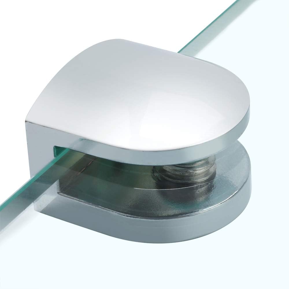 Sayayo Glass Shelf Brackets, Glass Clamp Shelf Supports, Adaptive 7-9MM Thickness, Metal Chromed Finished, 4 Pcs - Image 4