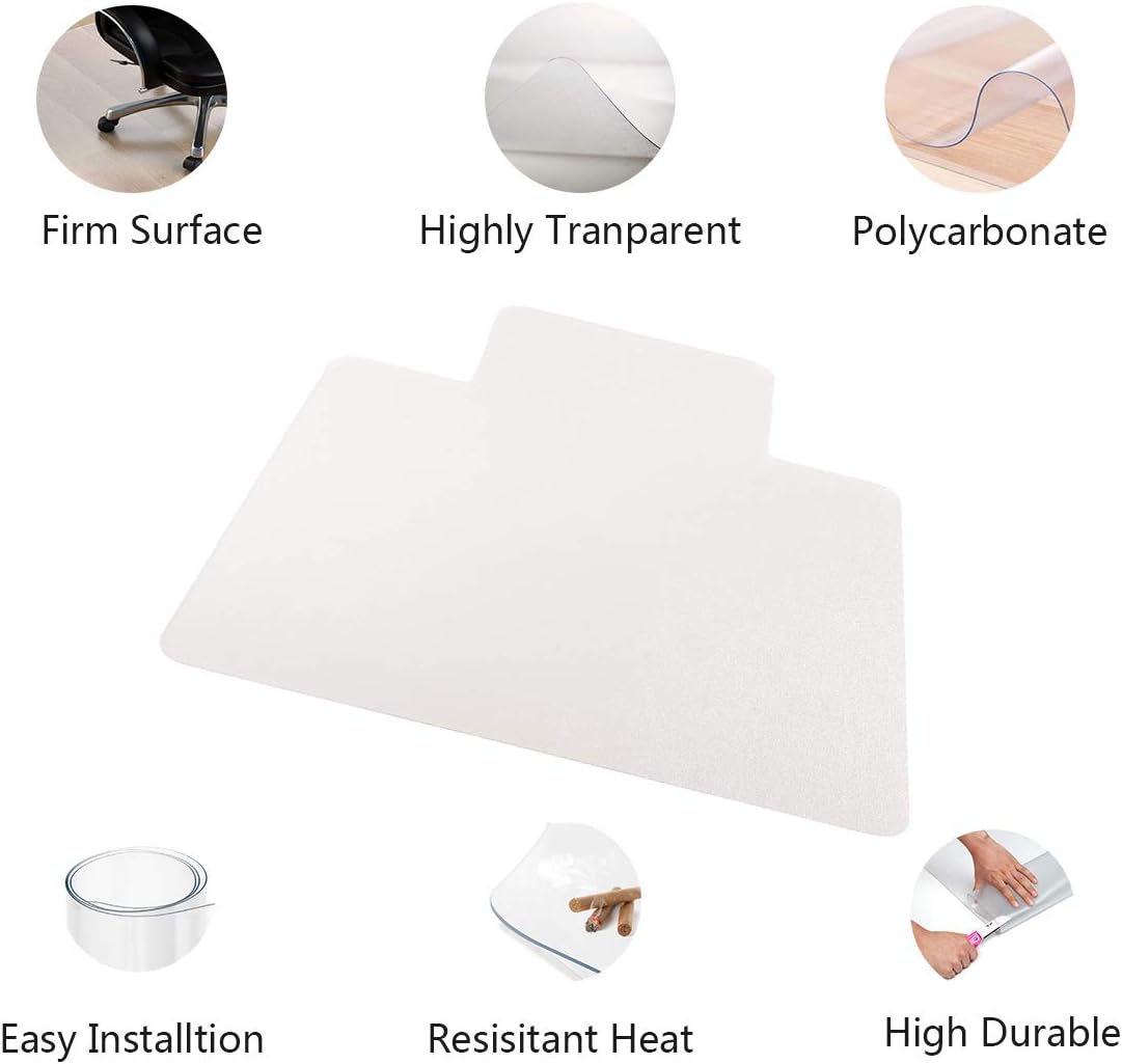 Nontoxic Office Chair Mat for Hard Floor 36" x 48" BPA Free Transparent Hardwood Floor Protector Easy Glide for Chairs Flat Without Curling Sturdy Durable Good for Computer Desk Office & Home: Kitchen & Dining