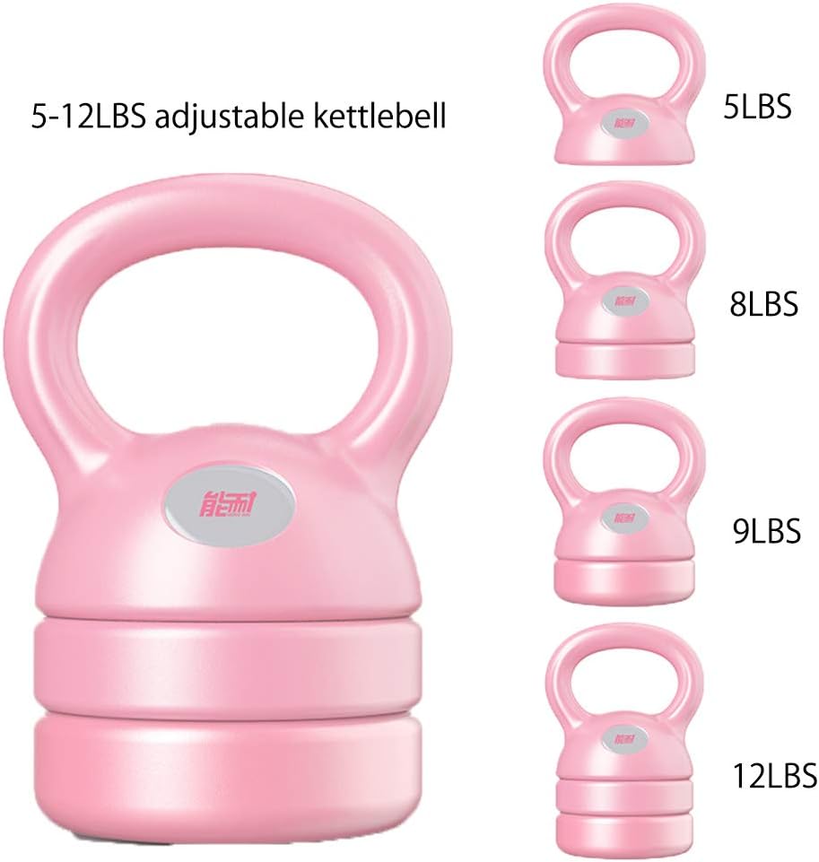 Kettlebell Adjustable Cast Iron Lifting Dumbbells Strength Exercise Training For Beginners And Intermediates Suitable For Yoga Fitness Pilates Fitness For Men And Women 5LBS To 12LBS