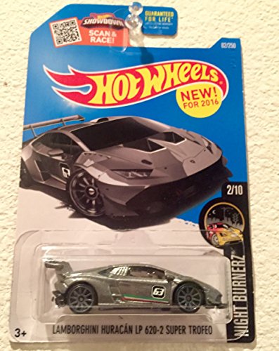 Hot Wheels 2016 Night Burnerz Lamborghini Huracan LP 620-2 Super Trofeo 82/250, Silver