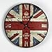 Nostalgic British style British flag painted wood wall clock