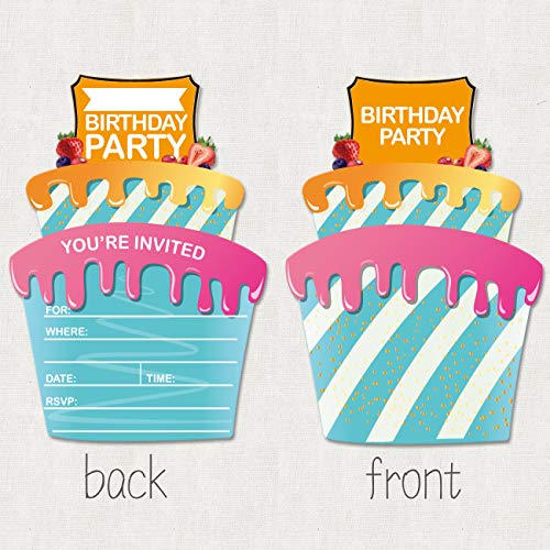 30 Kids Birthday Party Invitations Cards with Envelopes for Boys or Girls.