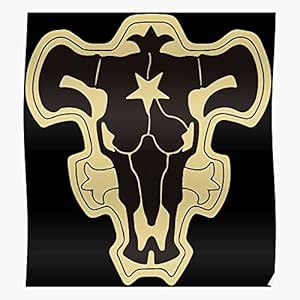 Amazon.com: Black Blackclover Logo Bulls Anime Blackbulls Guild Clover