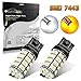 Partsam 2PCS 7440 7440NA 7443 7444NA 7505 992 W21W T20 White/Amber Switchback Dual Color High brightness 60-3528-Epistar-Dual Chip-SMD LED Car Turn Signal Light Bulbs
