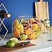 VonShef Large Gold Geo Fruit Bowl for Kitchen Countertops, Stainless Steel Wire Frame Basket, FDA Approved For Food Use, 10 x 8 Inches