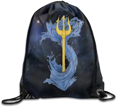 Gym Drawstring Bag Poseidon Greek God Cross Backpack Bag