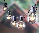 25FT Outdoor G40 Globe String Lights, Vintage Backyard Patio Lights with 25 Clear Bulbs, for Indoor/Outdoor Use, Globe Hanging Light String for Wedding Party Bistro Cafe Deck Pergola Decor