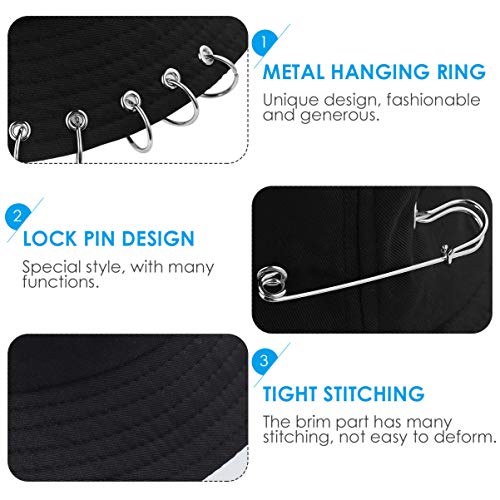 SOIMISS Fischerhut für Damen, Anglerhut mit breiter Krempe, faltbar, mit wendbarem Strand – Bild 4