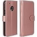 LK Case for Moto G5 Plus, Luxury PU Leather Wallet Flip Protective Case Cover with Card Slots and Stand for Motorola Moto G Plus (5th Generation) - Rose Gold