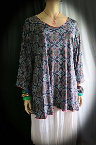 KaleidoScopeMe Flair top, shirt, blouse, tunic - One Size: Fits 3XL/4XL or 1XL/2XL- Made in Hawaii - Fashion Statement!