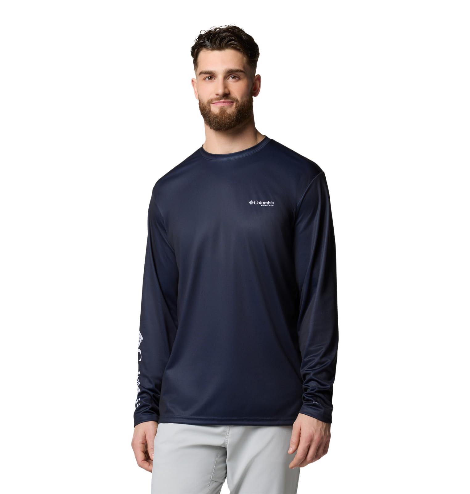 Columbia Men's Terminal Tackle PFG Statetriot Long Sleeve, Coll Navy/Clean Line Pride USA Bass, XX-Large Image