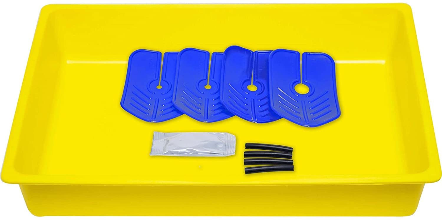 Arctic Hayes DT1 1 x Reusable Radiator Drain Down Kit with Tray, Diverting Collars, Sealing Straps, Water Resistant Gel and Instructions, Yellow