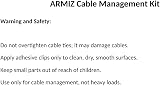 Armiz 150Pcs Cable Management Kit with Tape Clips Ties Mounts TV PC Office view 8
