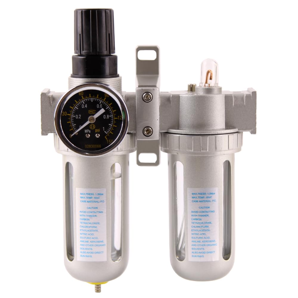 1/4" Air Compressor Water Trap Air Filter Compressor Pressure, Separator Oil Water Filter for Air Tools System Air Compressor Protection