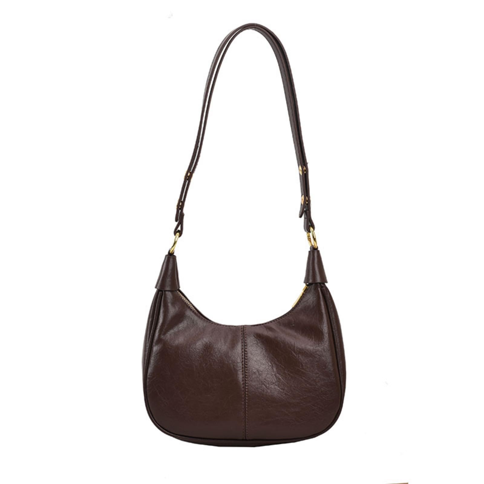 Photo 1 of Hobo Bag Shoulder Bag for Women Purse Vegan Leather Retro Handbag with Zipper Pocket and Adjustable Strap