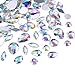 Hicarer 108 Pieces AB Clear Gems Acrylic Sew On Rhinestones Faceted Flatback Crystal Buttons for Clothing Dress Decorations