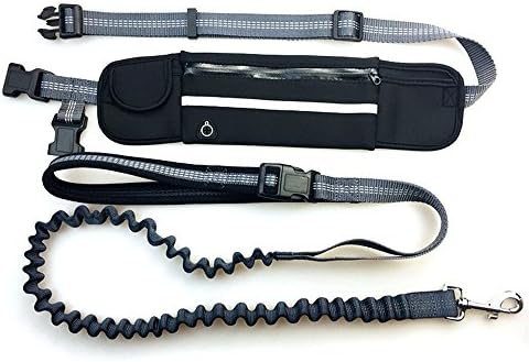 Norfian Hands Free Dog Leash-Multifunction Pet Training Leash with Waist Bag for Dog Safety Traing,Walking,Running,Hand Pulling Leash