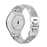 Gear S2 Watch Bands, Fresher Bling CZ Crystal Rhinestone Chains Loop Replacement Accessories Bracelet Strap for Samsung Gear S2 SM-R720 / SM-R730 Smart Watch, Silver, Rose Gold (Silver)