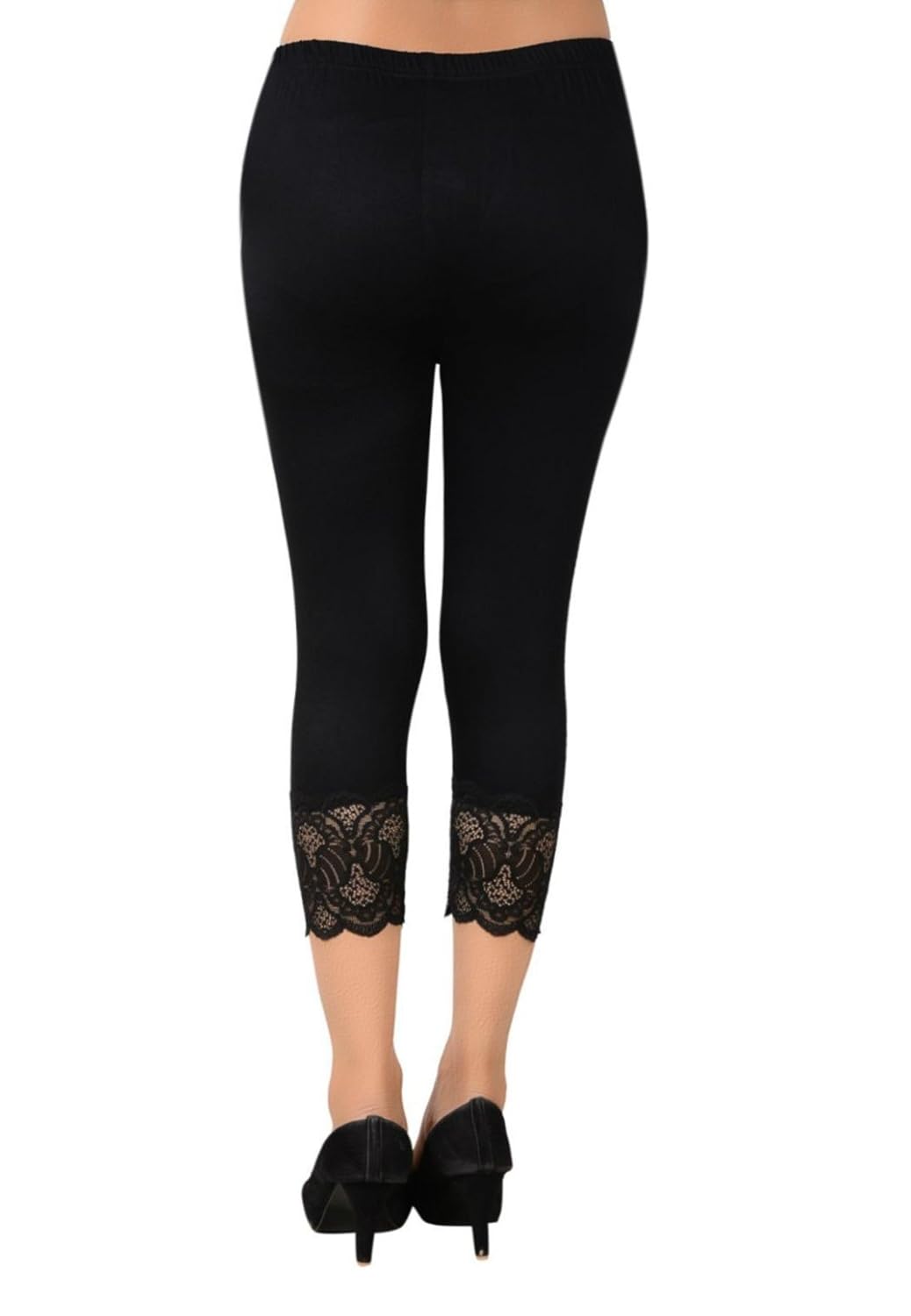 you forever black solid viscose short leggings
