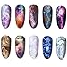 10 Sheets Fashion Art Nail Foil Transfer Stickers, Nail Decals Transfer Foil Box, DIY Decoration for Women and Kids, 10 Colors (Starry Sky Patterns)