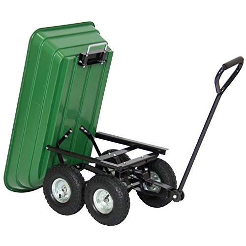 Garden Dump Cart Dumper Wagon Carrier Wheel Barrow 650lb Capacity - Thumbnail 3