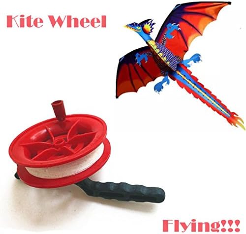 Yeefant Professional 50M Twisted String Line Red Wheel Kite Equipment Reel Winder with flying Line String Flying Tools,Good Kite Accessories For Memorable Summer Fun
