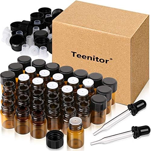 Teenitor 遮光瓶 2ml 精油小分け アロマオイル保存用遮光瓶 休日 36本セット アロマ保存容器 精油瓶 遮光ガラス瓶 スポイト付け 茶色 遮光ビン