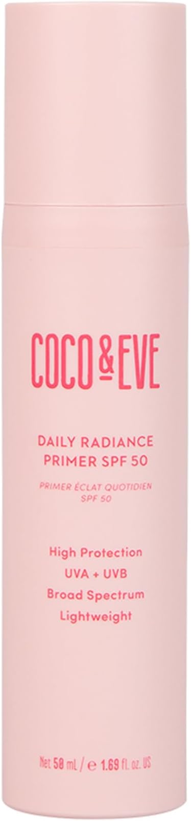 Coco & Eve Daily Radiance Primer SPF50 Tinted Sunscreen Niacinamide UVA UVB 50ml