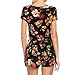 Fashionazzle Women's Elasticized Waistline Casual Romper Play-suit (Small, Black)