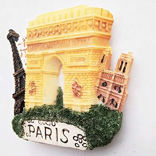 QTRT 5 Pc Refrigerator Magnets, Export Tourist Souvenirs, Europe Fridge Magnet Souvenir Notre-Dame Cathedral De Paris France Fridge Magnet(7.5 * 6CM)